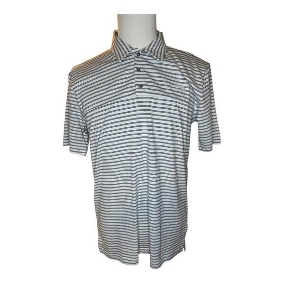 NEW The North Face Men's Striped Terrain Polo Size Small Gray White Casual NWT - Picture 1 of 4
